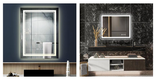 Miroir rectangulaire avec éclairage LED intégré